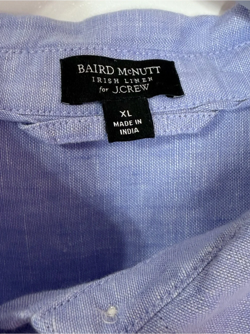 J.Crew Baird McNutt Irish Linen Relaxed Shirt Periwinkle Blue XL